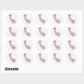 Sticker Giraffe Fleurs (Feuille)