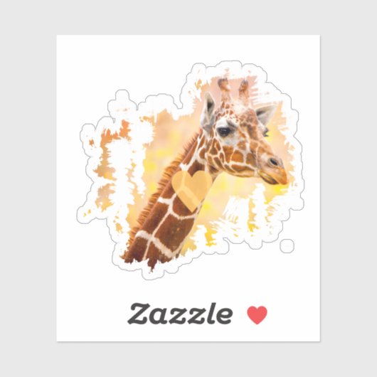 Sticker Giraffe, Giraffe Gift, Giraffe Lover Gift, (Feuille)