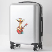 Sticker Giraffe Portant des lunettes de soleil Jouer Guita (Sur valise)