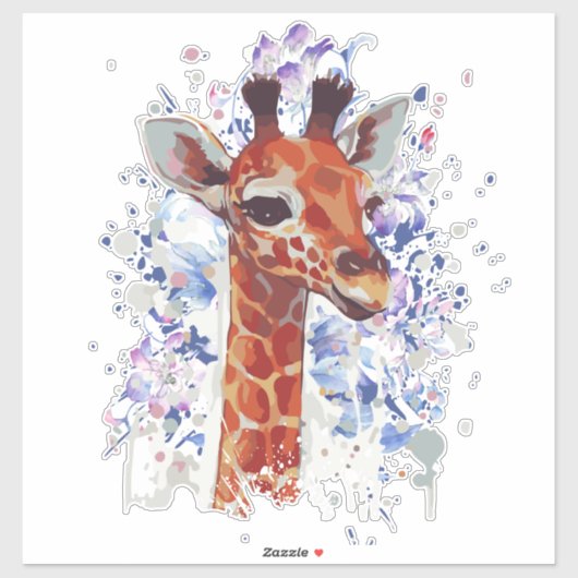 Sticker Giraffe - Stickers Giraffe - Giraffe (Feuille)
