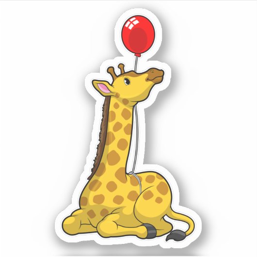 Sticker Giraffe with Balloon (Devant)