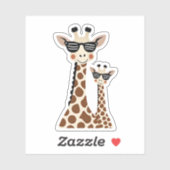 Sticker Giraffe with Sunglasses Jungle Safari Animal Giraf (Feuille)