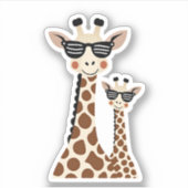 Sticker Giraffe with Sunglasses Jungle Safari Animal Giraf (Devant)
