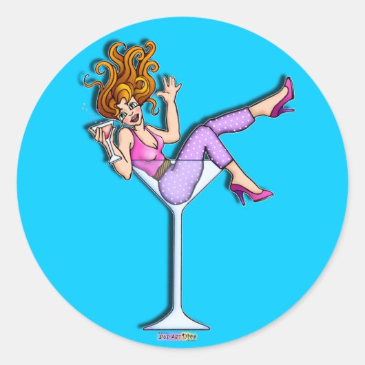 Sticker - Girl in a Martini Glass, Lil' Red (Devant)