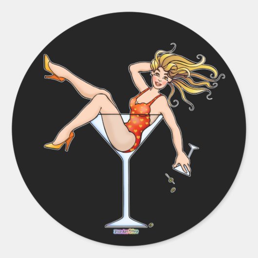 Sticker - Girl in a Martini Glass, Olivia (Devant)