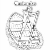 Sticker Girl Power Sculling Boat Thunder_Cove (Devant)