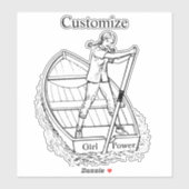 Sticker Girl Power Sculling Boat Thunder_Cove (Feuille)