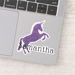Sticker Girl Purple Sparkle Nom de la licorne