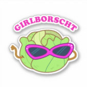 Sticker Girlborscht Fabulous Vegetable Pun Die-Cut (Devant)
