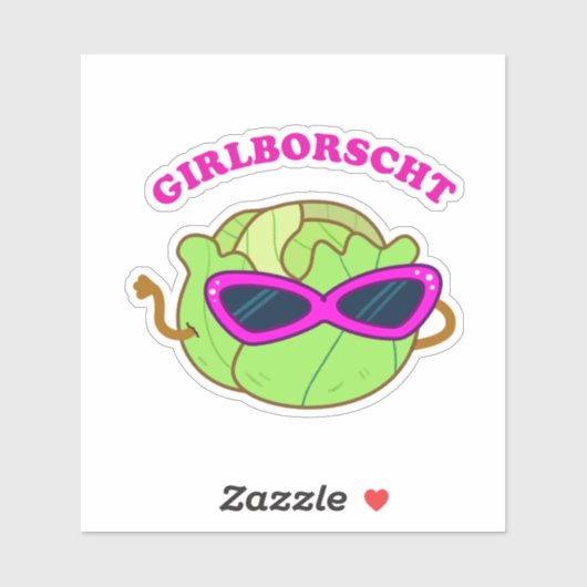 Sticker Girlborscht Fabulous Vegetable Pun Die-Cut (Feuille)