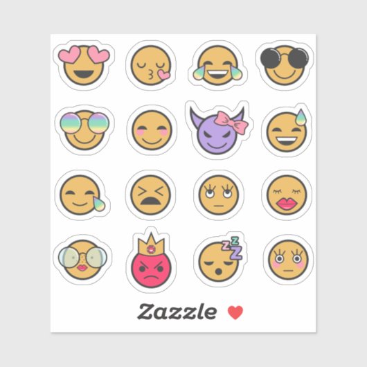 Sticker Girly Cute Emojis (Feuille)