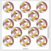 Sticker girly maron or volleyball personnalisation joueurs (Feuille)