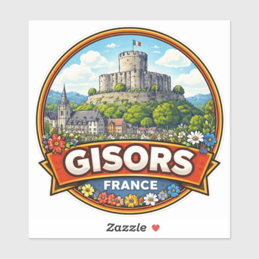 Sticker Gisors France  (Feuille)