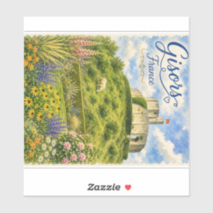 Sticker Gisors France Château Normandie aquarelle