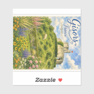 Sticker Gisors France Château Normandie aquarelle