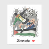 Sticker Give Netanyahu The Boot Free Palestine caricature  (Feuille)