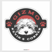 Sticker Gizmo Kevin's Corner Pet Maltipoo Chiot (Feuille)