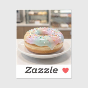Sticker Glaçage de Verre Pastel Fantaisiste Donut Brillant