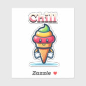 Sticker Glace arc-en-ciel décontractée (Feuille)