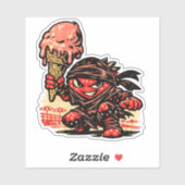 Sticker Glace Assassin Fraise — Fun Été Vintage (Feuille)
