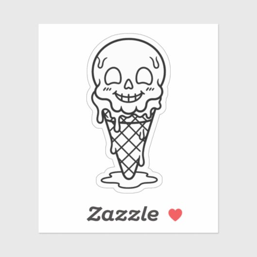 Sticker Glace de crâne à colorier Summerween (Feuille)