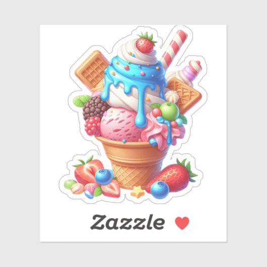 Sticker glace délicieuse (Feuille)