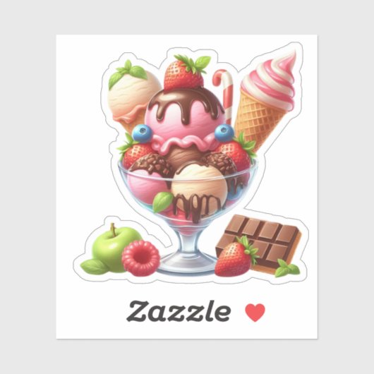 Sticker glace délicieuse (Feuille)