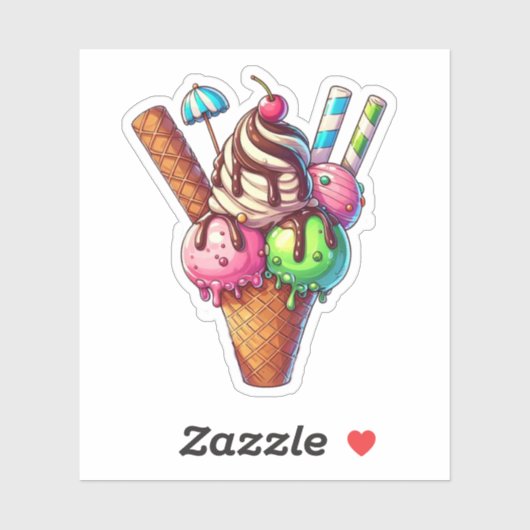 Sticker glace délicieuse (Feuille)