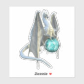 Sticker Glace Dragon neige hiver Sphère de verre (Feuille)