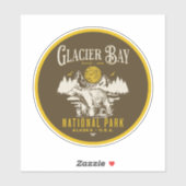 Sticker Glacier Bay National Park Retro Nature Scene (Feuille)