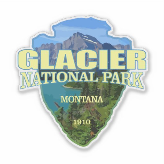 Sticker Glacier NP (pointe de flèche) (Devant)