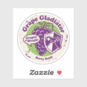 Sticker Gladiateur de raisin drôle jeu et nourriture pun g (Feuille)