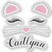 Sticker Glam Cat Nom visage (Devant)