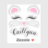 Sticker Glam Cat Nom visage (Feuille)
