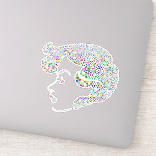 Sticker Glam girl with hearts