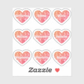 Sticker Glam Girly Red Orange Parties scintillant Hearts N (Feuille)