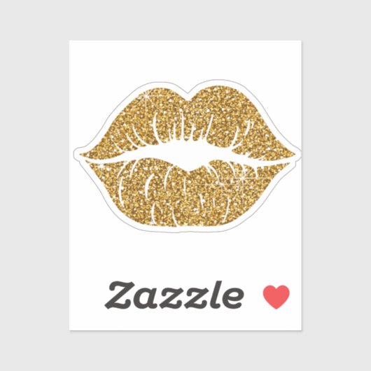 Sticker Glam Gold Parties scintillant Lips tendance Sparkl (Feuille)