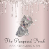 Sticker Glam Gold Rose Parties scintillant Drivers Chien G (Devant)