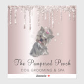 Sticker Glam Gold Rose Parties scintillant Drivers Chien G (Feuille)