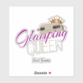 Sticker Glamping Queen Camping with vintage caravans (Feuille)