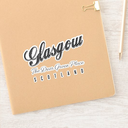 Sticker Glasgow Écosse "l'endroit vert cher" (Carnet)