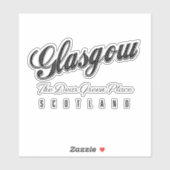 Sticker Glasgow Écosse "l'endroit vert cher" (Feuille)