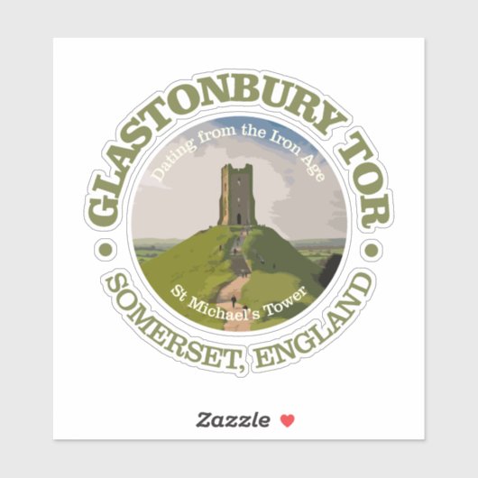 Sticker Glastonbury Tor (Feuille)