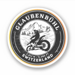 Sticker Glaubenbüelen pass Suisse alpes moto tour