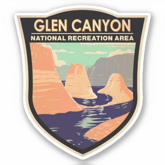 Sticker Glen Canyon Réflexion Canyon Vintage (Devant)
