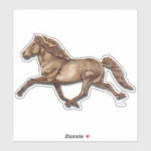 Sticker Gletta en bronze cheval islandais (Feuille)