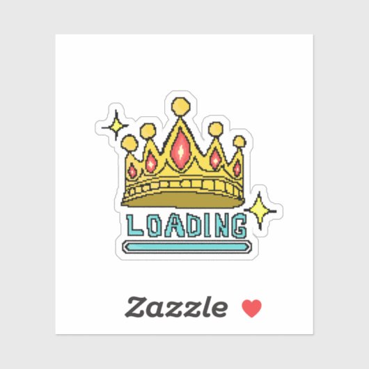Sticker Glitch Crown Loading: 8-Bit Rebellion Awakens (Feuille)
