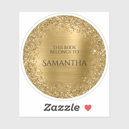 Sticker Glitterie Or Pile Ce Livre Appartient Au Cercle (Feuille)