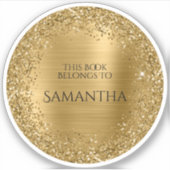 Sticker Glitterie Or Pile Ce Livre Appartient Au Cercle (Devant)