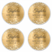 Sticker Glittery Gold 6" Cercles 50e anniversaire (Devant)